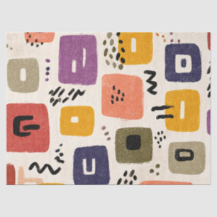 Playful Retro Doodle Abstract Mid-Century Modern Tissue Paper