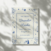 Playful Retro Hand Drawn Whimsical Doodle Wedding