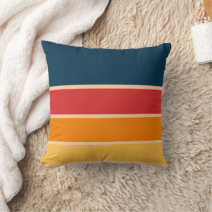 Playful Retro Rainbow Stripes for Custom Product Cushion