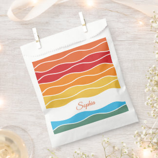 Playful Retro Rainbow Stripes for Custom Product Favour Bags