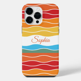 Playful Retro Rainbow Stripes for Custom Product iPhone 14 Pro Max Case