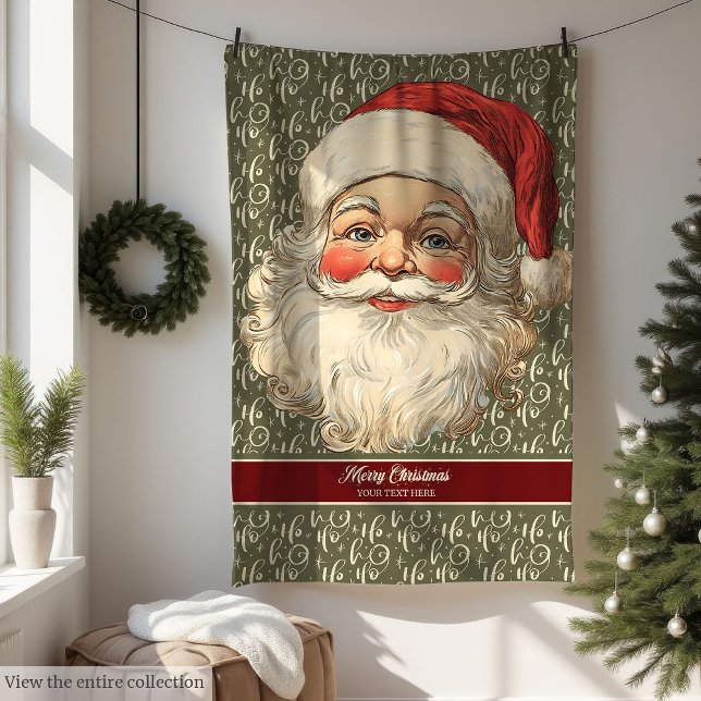 Playful Retro Santa Claus Holiday Throw Blanket (Playful Retro Santa Claus Holiday Throw Blanket)