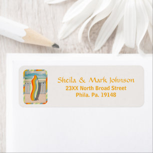 Playful Retro Surfboard Coastal Beach Art