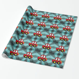 Playful Retro Toy Automobile Art Wrapping Paper
