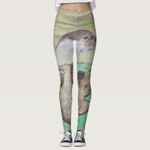 Playful River Otter Leggings
