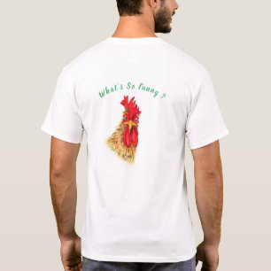 Playful Rooster Funny T-Shirt Gift - Custom Text