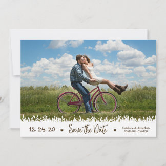 Playful Rustic Foliage Border Photo Save the Date