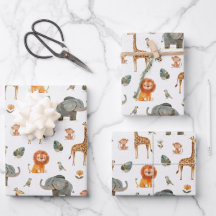 Playful Safari Animals Gift Wrapping Paper (v.2)