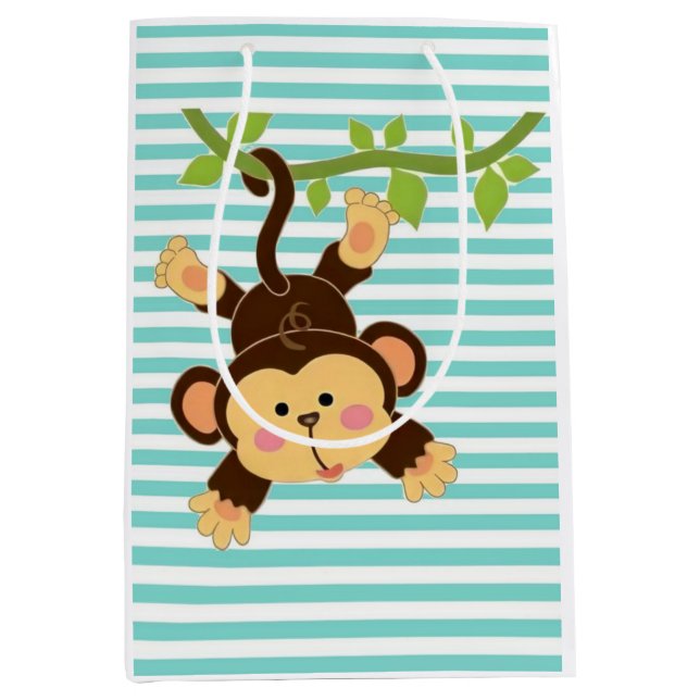 Playful Safari Monkey – Fun & Whimsical for kids  Medium Gift Bag (Front)