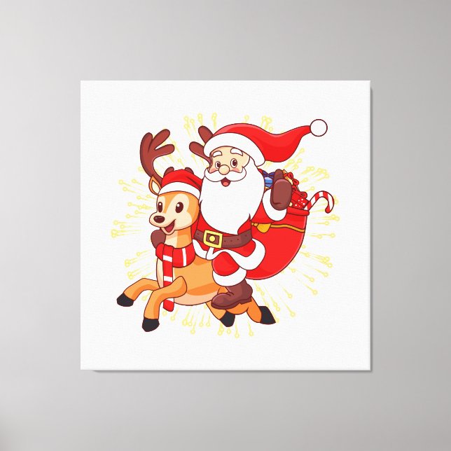 **"Playful Santa Claus Design – Fun and Festive Ch Canvas Print (Front)