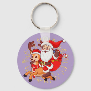 **"Playful Santa Claus Design – Fun and Festive Ch Key Ring