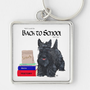 Playful Scottie Back to School Key Ring