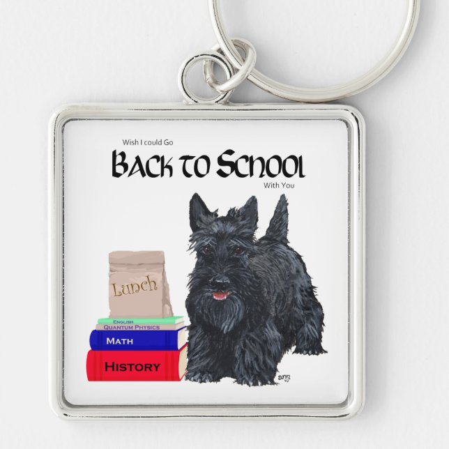Playful Scottie Back to School Key Ring (Front)