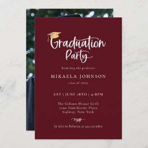 Playful Script Graduation Party Photo Invitation