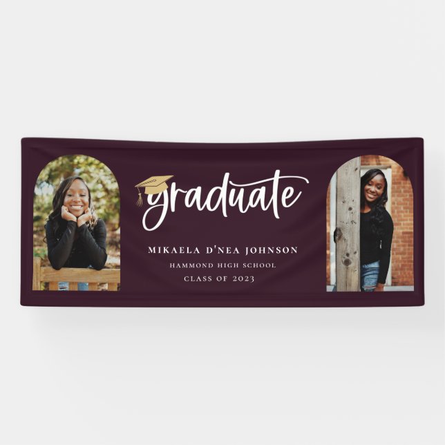 Playful Script Graduation Photo Banner (Horizontal)