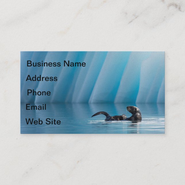 Playful Sea Otter Business Card (Front)