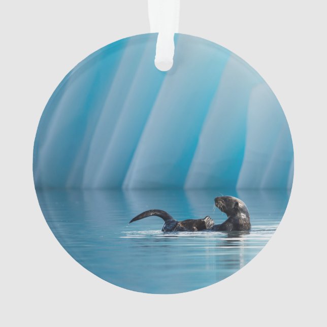 Playful Sea Otter Ornament (Back)