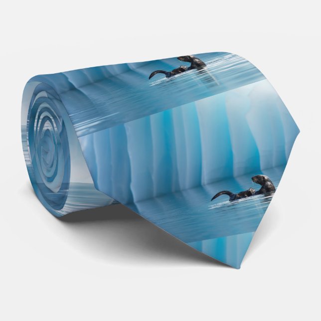 Playful Sea Otter Tie (Rolled)