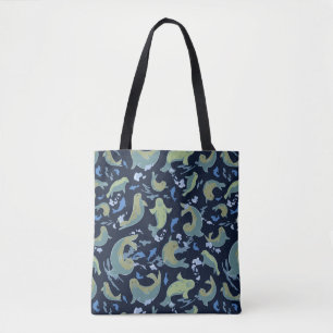 Playful Seals Deep blue Tote Bag