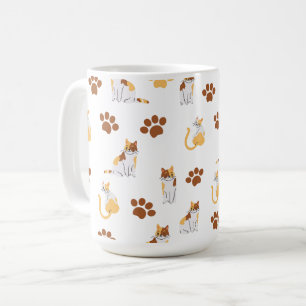 Playful Seamless Cat Pattern – Cute Cartoon Kitty Coffee Mug