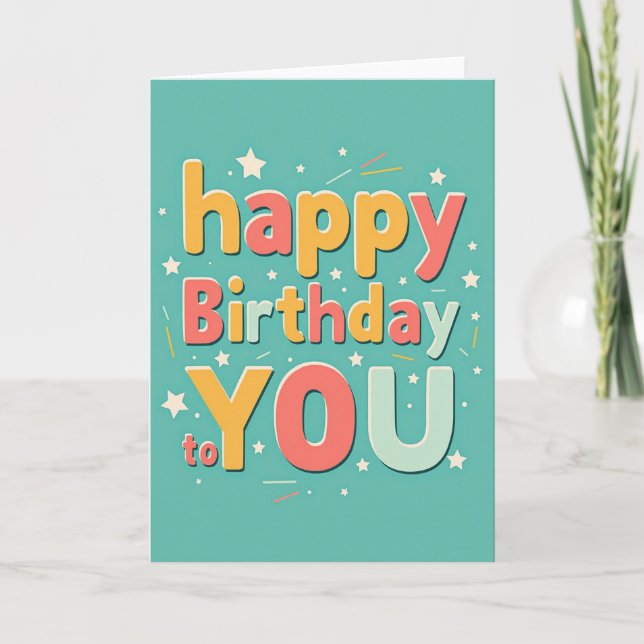 Playful Shadowed Birthday Card (Front)