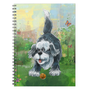 Playful Shaggy Sheep Dog Notebook