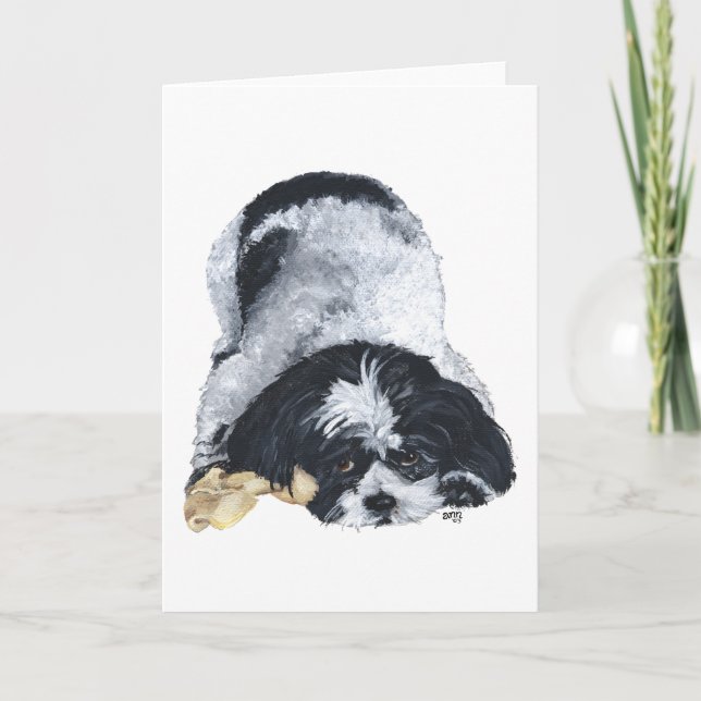 Playful Shih Tzu Card (Front)
