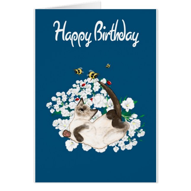 Playful Siamese Cat (Front)