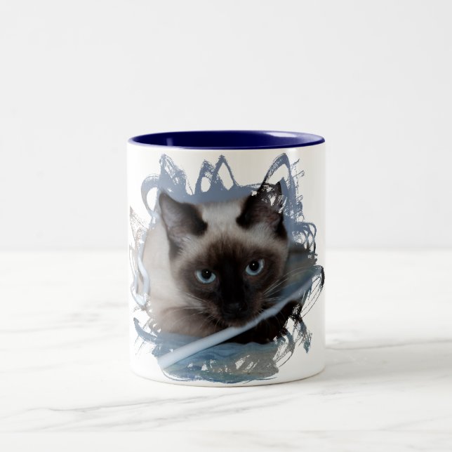Playful Siamese Two-Tone Coffee Mug (Center)