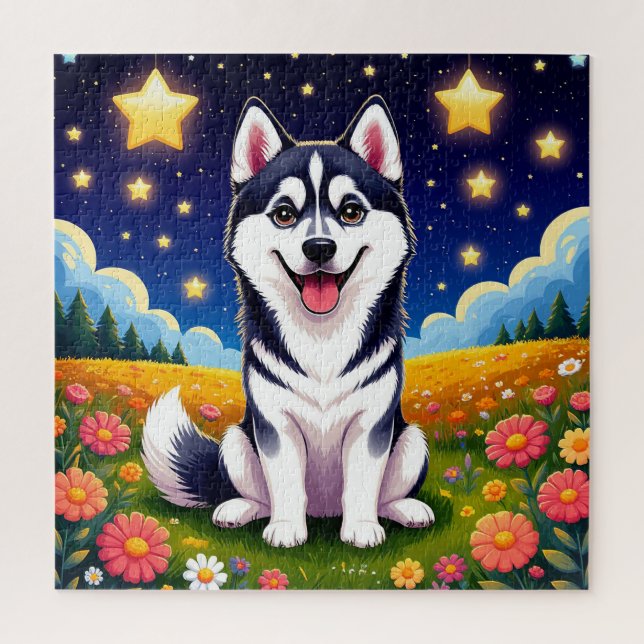Playful Siberian Husky Jigsaw Puzzle (Vertical)