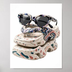 Playful Silver ABSTRACT ART Artistic Motif Poster