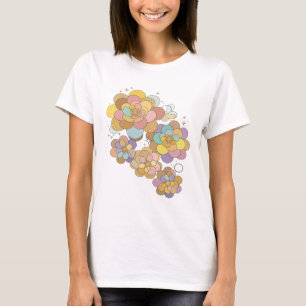 Playful Silver FLORAL FANTASY Bold Design T-Shirt