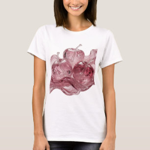 Playful Silver GLASS APPLES Statement Design T-Shirt