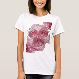 Playful Silver GLASSY STRAWBERRIES IN LIQUID WAVES T-Shirt