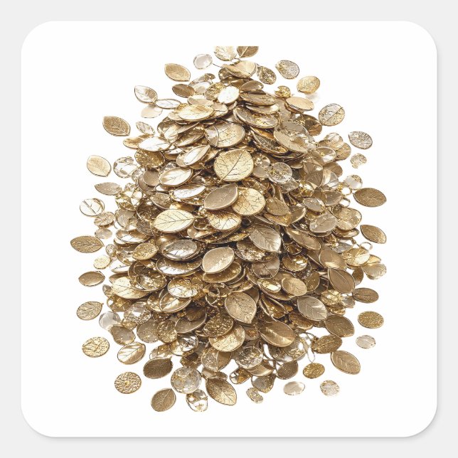 Playful Silver GOLDEN LEAVES Sticker Motif (Front)