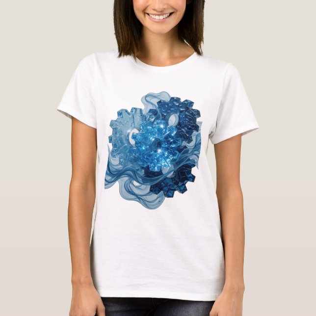 Playful Silver WATERWORKS Custom Design T-Shirt (Front)
