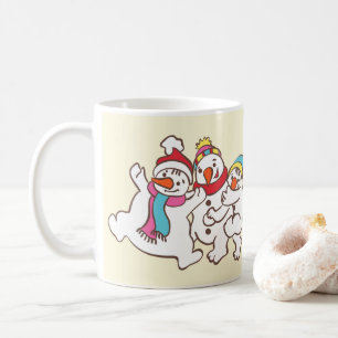 Playful snowmen coffee mug