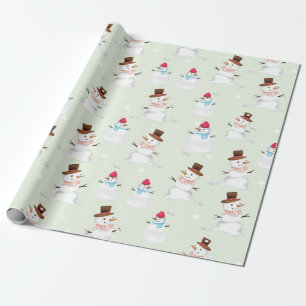Playful Snowmen on a Winter Day Wrapping Paper