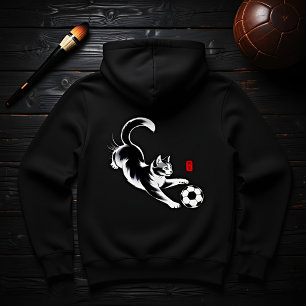 Playful Soccer Cat Hoodie - Sporty Cat Lover Gift