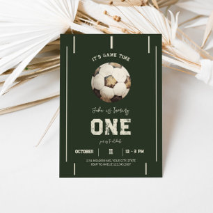 Playful Soccer Theme Birthday Invitation 