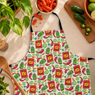 Playful Spicy Food Pattern Apron