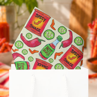 Playful Spicy Food Pattern Tissue Paper