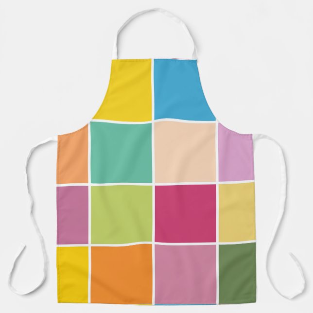 Playful Springtime Checkers  Apron (Front)