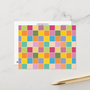 Playful Springtime Checkers  Postcard