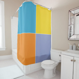 Playful Springtime Easter Squares Shower Curtain