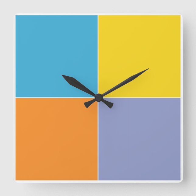 Playful Springtime Easter Squares Square Wall Clock (Front)