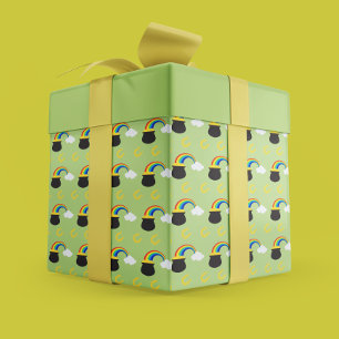 Playful St. Patrick’s Day Pot of Gold & Rainbow  Wrapping Paper
