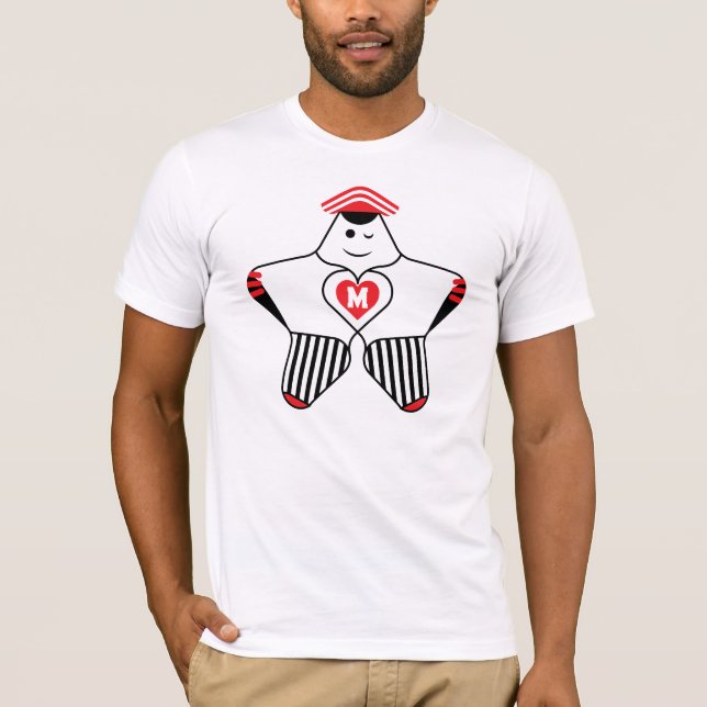 Playful Star Character With Heart T-Shirt (Front)