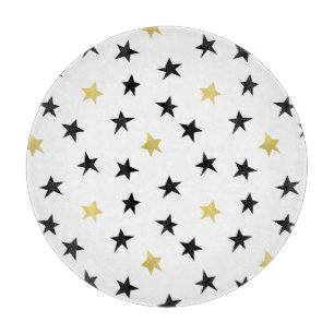 Playful Stars - Black & Gold Cutting Board