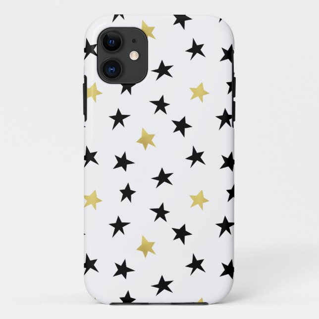 Playful Stars - Black&Gold iPhone 5/5S Case (Back)
